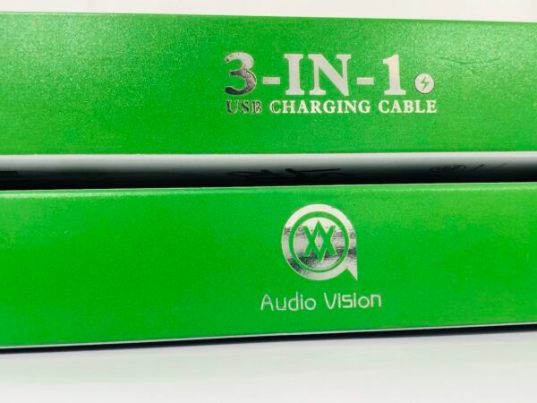 Charging Cable 3 in 1 Type C, Iphone & Android A8 Audio Vision 120W